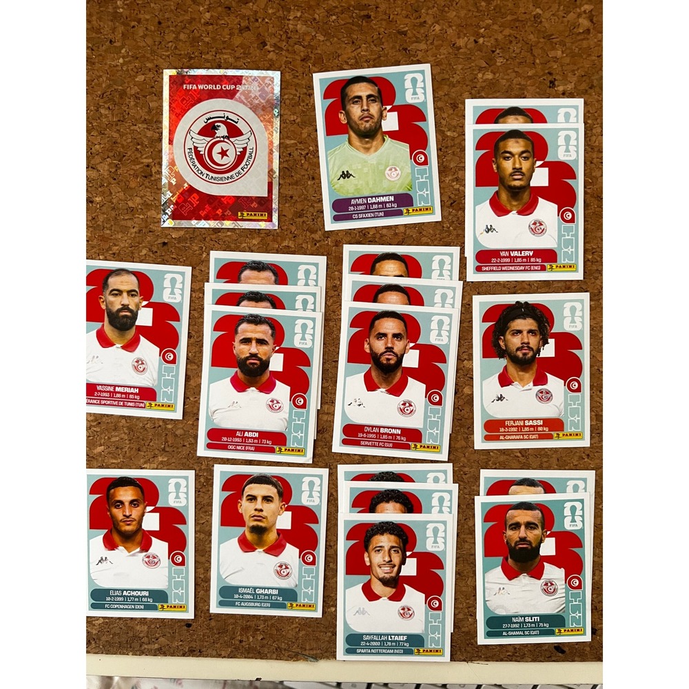 Panini FIFA World Cup 2026 Tunisia Sticker Lot Foil Crest & Players TUN 1-20